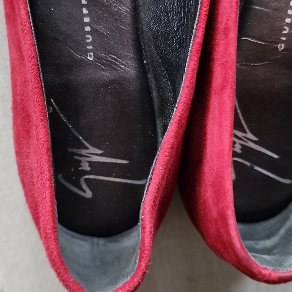 Giuseppe Zanotti skull crystals Flats suede red - Picture 3 of 6